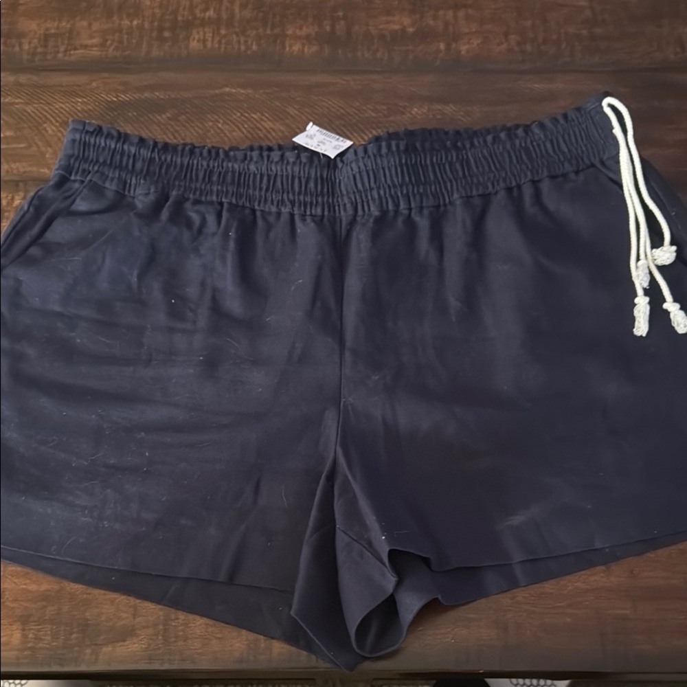 NWT J.Crew Women's Navy Elastic Waist Drawstring Athletic Shorts